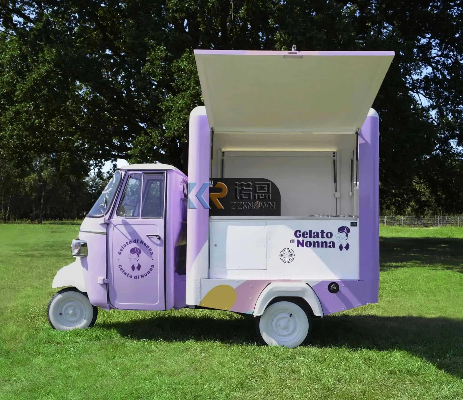 Kereta es krim elektrik multifungsi, dudukan untuk Ape anjing panas, Kedai Kopi, truk makanan ponsel