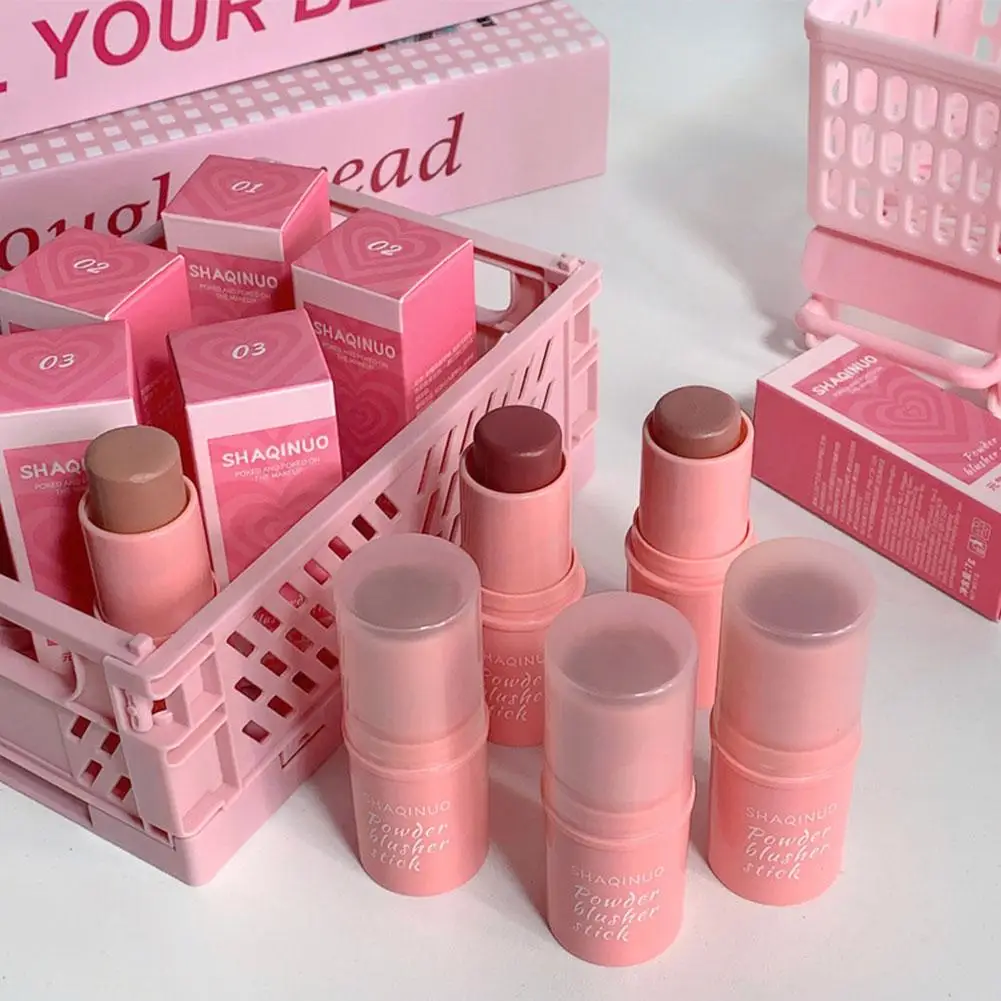 SHAQINUO Energizing Blush Stick Natural Matte Finish Creamy Texture Easy To Blend For A Youthful Glow Good Complexion