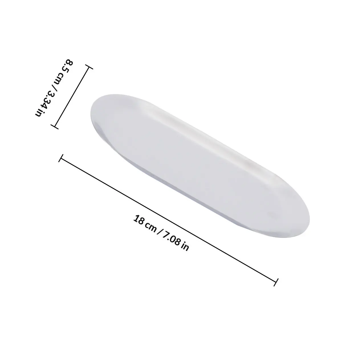 Oval Nordic Jewelry Tray Stainless Steel Small Silver Elegant Storage Plate Mirror Polished Makeup Vanity Organizer Snack Metal - view 2