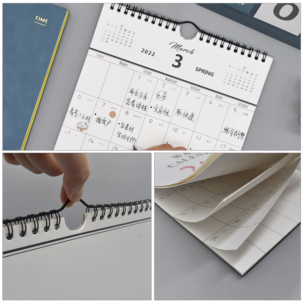 

1Pcs Hand-Drawn Wall Calendar Chic Note-Taking Hanging Calendar 2022 Planner for Home Study Office Wall Calendars