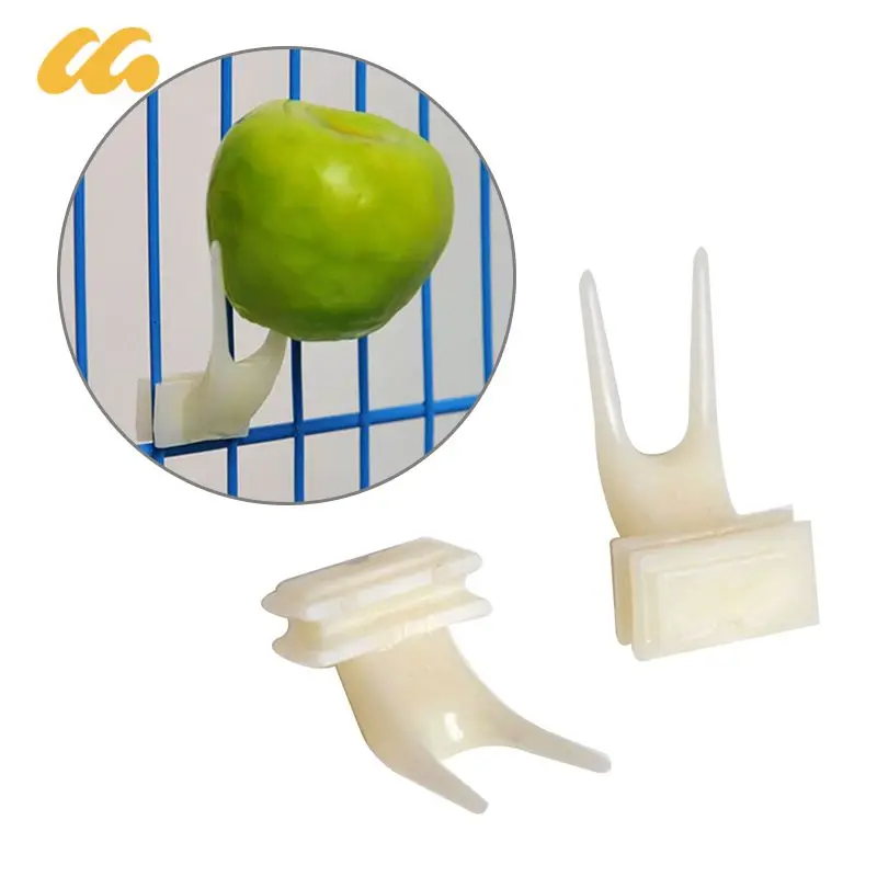 Birds Parrots Fruit Fork Plastic Food Holder Convenient Shelf Feeding On Cage Pet Supplies Fruit Snacks Fork Bird Pet Supplies