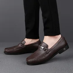 BDVE Genuine Leather Men's Casual Shoes 2023 Summer Men Shoes handmade Natural Cow Leather Men Loafers Size 46