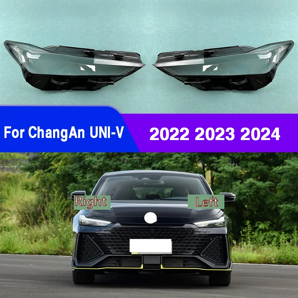 

For ChangAn UNI-V 2022 2023 2024 Car Accessories Transparent Headlight Shade Cover Lampshade Case Headlamp Shell Lens Plexiglass