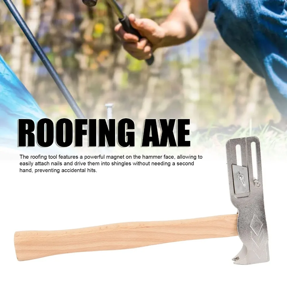 

Claw hammer MWT 005 MH 17oz Magnet Roofing Hatchet Carbon Steel Shingling Hammer with Wooden Handle for Roof Repair