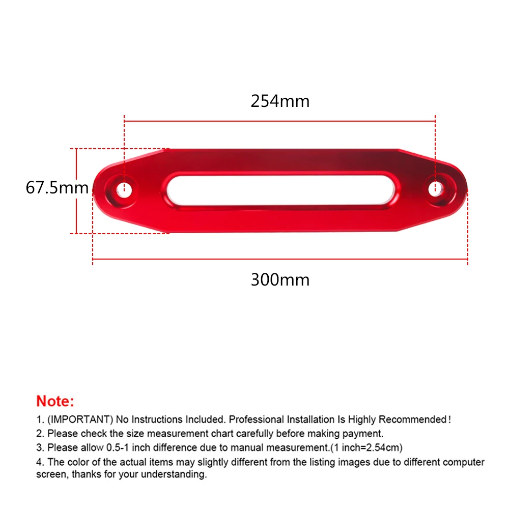 Aluminum Hawse Fairlead 8000-15000 LBs Synthetic Mount Winch Rope for SUV ATV UTV 10 Inch 254MM