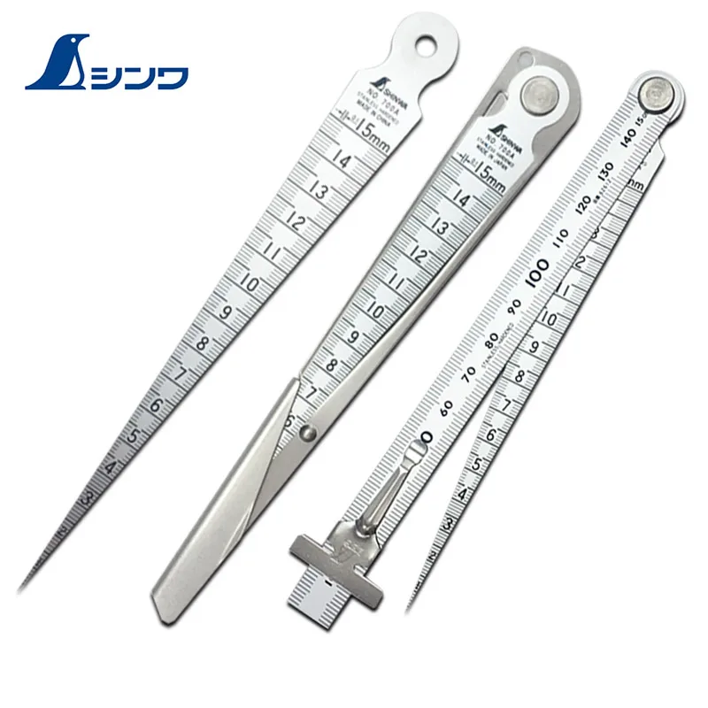 Shinwa Penguin Hole Ruler 1-15mm Clearance Ruler Inner Diameter Stainless Steel Feeler Gauge Conical Ruler Wedge Rule