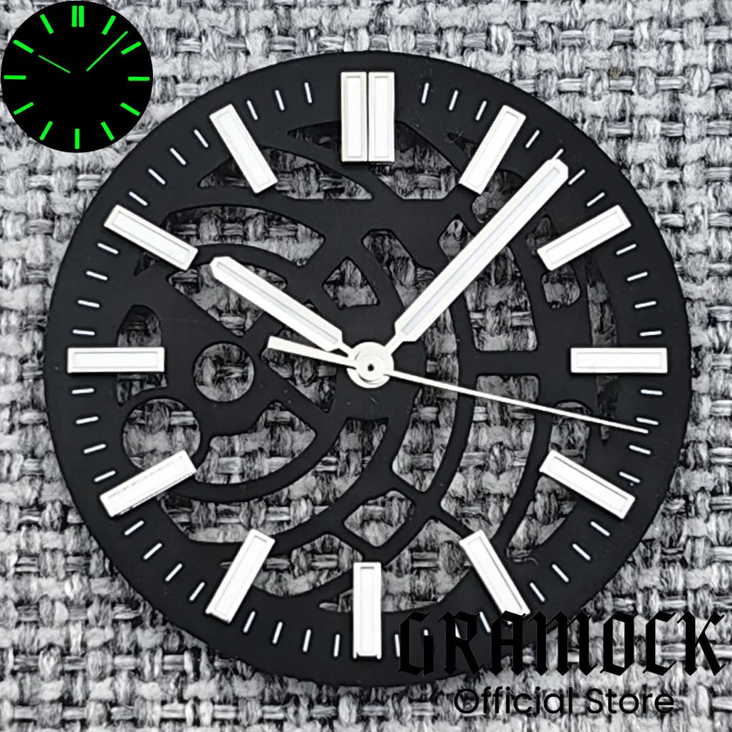 Gramock NH70 NH72 31mm/29mm Hollowing Out Dial With Skeleton Hollow Hands Luminous Fit NH70 NH72 Movement Watch Replacement Part view 2