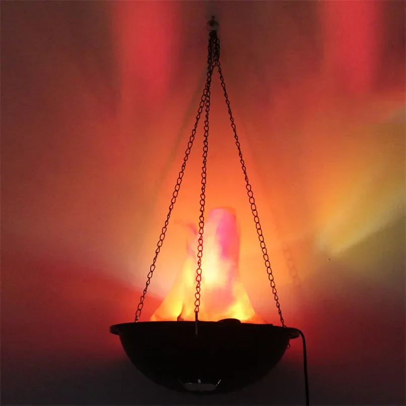 Halloween Fake Flame Decoration Simulation Brazier LED Flame Light Fake Fire Burning Props Haunted House Bar Shop Home Decor