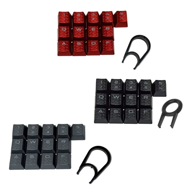 DIY Keyboard Keycaps 13pcs ABS Backlit Keycap with Texture Non-slip Cover Suitable for Gaming Mechanical Keyboard