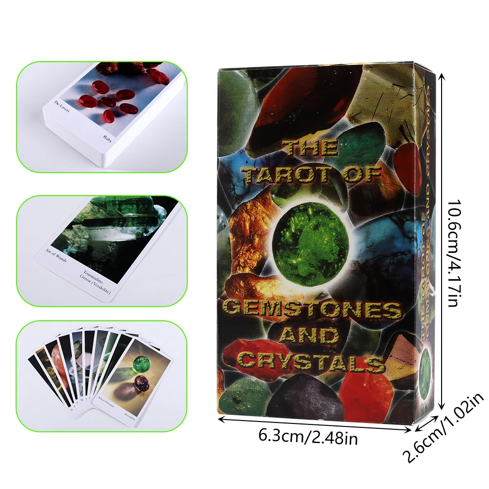 10,3*6cm - De Tarot van edelstenen en kristallen 78 stuks Vintage 1996 Tarot Deck