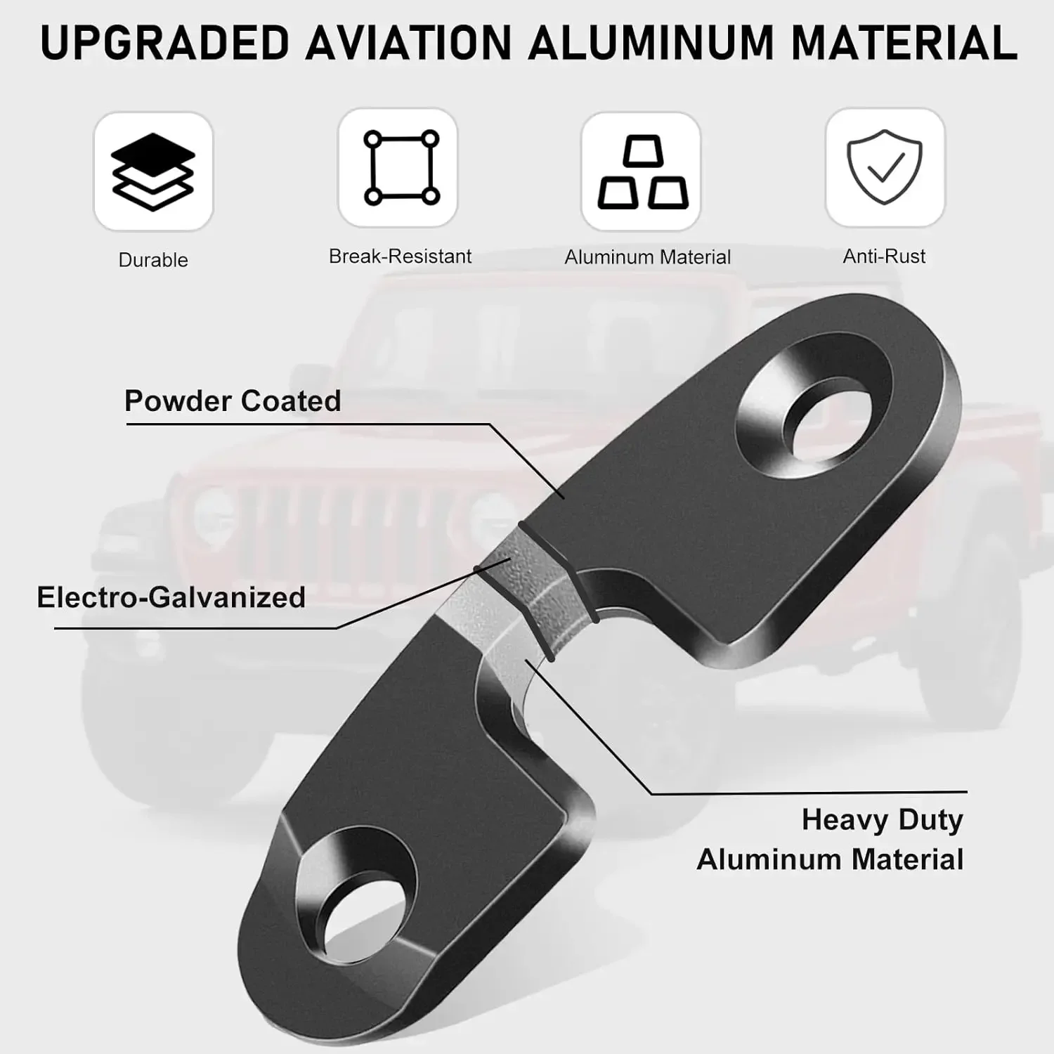 For Jeep Wrangler JK 2018(2 Pack) Upgrade Aluminum Alloy Sun Visor Repair Kit Heavy Duty Visor Mounting Clips