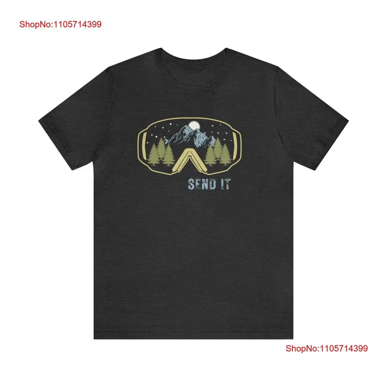 SEND IT Snowboarding T Shirt for Snowboarder Skiing vintage Washed Slightly homme graphic Stylish Unisex Breathable Versatile