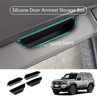 L/RHD For Toyota Land Cruiser 250 Prado LC250 2024 2025 Silicone Door Armrest Storage Box 4 Door Glove Box Interior Accesorios