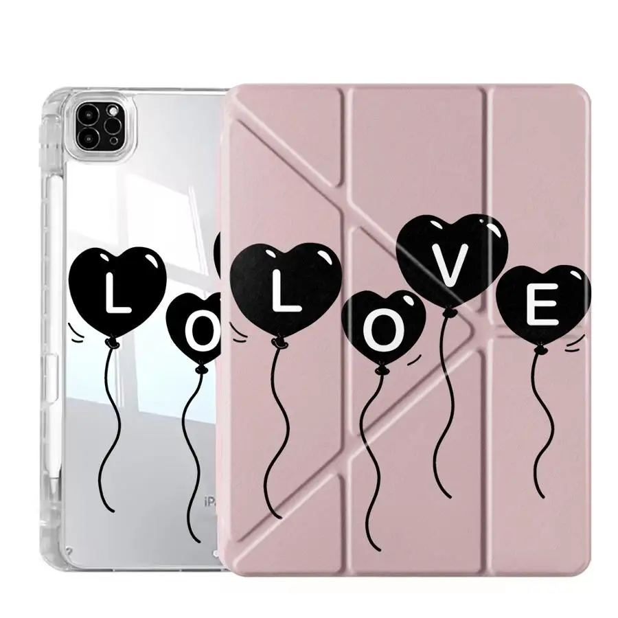 Funda Protectora para Tablet con Diseño de Globos de Amor, Compatible con iPad Air 4 5 M3 M2 M4 11 Pulgadas Pro 11.ª 10.ª 9.ª 8.ª 12 Pro 2025 Mini 6 7 Y-Fold