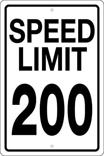 1p,Speed Limit 200 Sign Garage Racing Metal Sign Metal Poster Wall Art Decor Tin Sign es