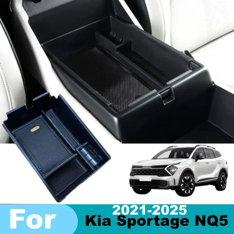 For Kia Sportage NQ5 2021 2022 2023 2024 2025Car Armrest Hidden Storage Box ABS Organizer Case Tidying Box Interior Accessories