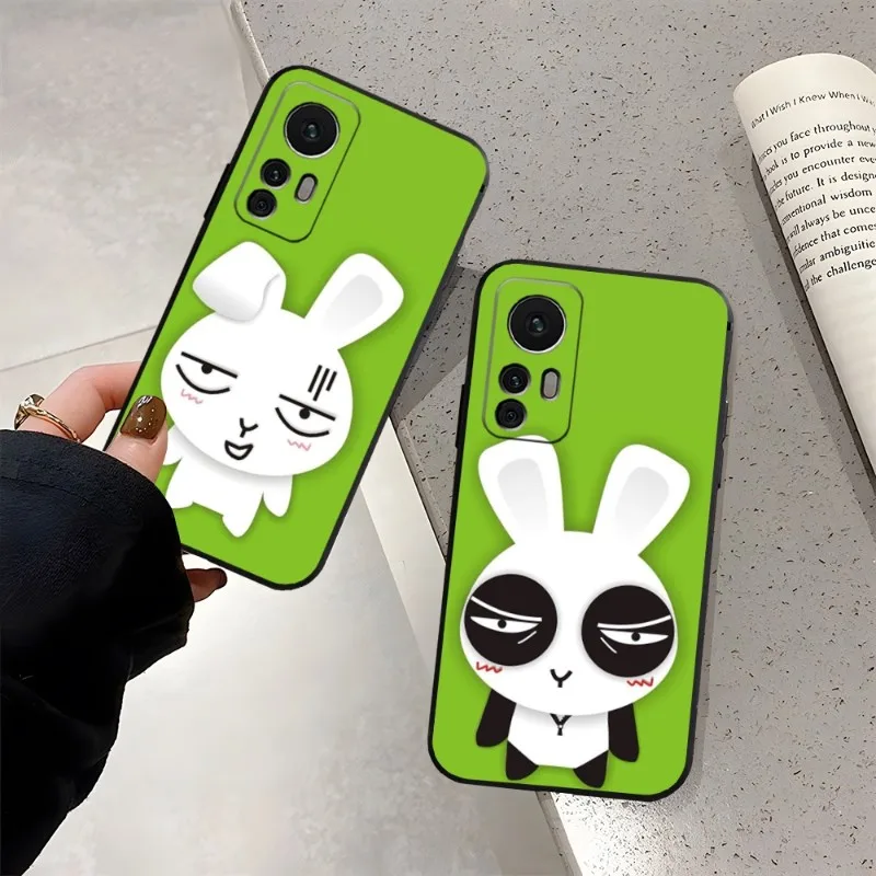 Ins Korean Cute White Rabbit Phone Case Shell For Redmi Note 12S 12 11 10 7 8 9 T 10A A2 Pro Plus Back Silicone Cover