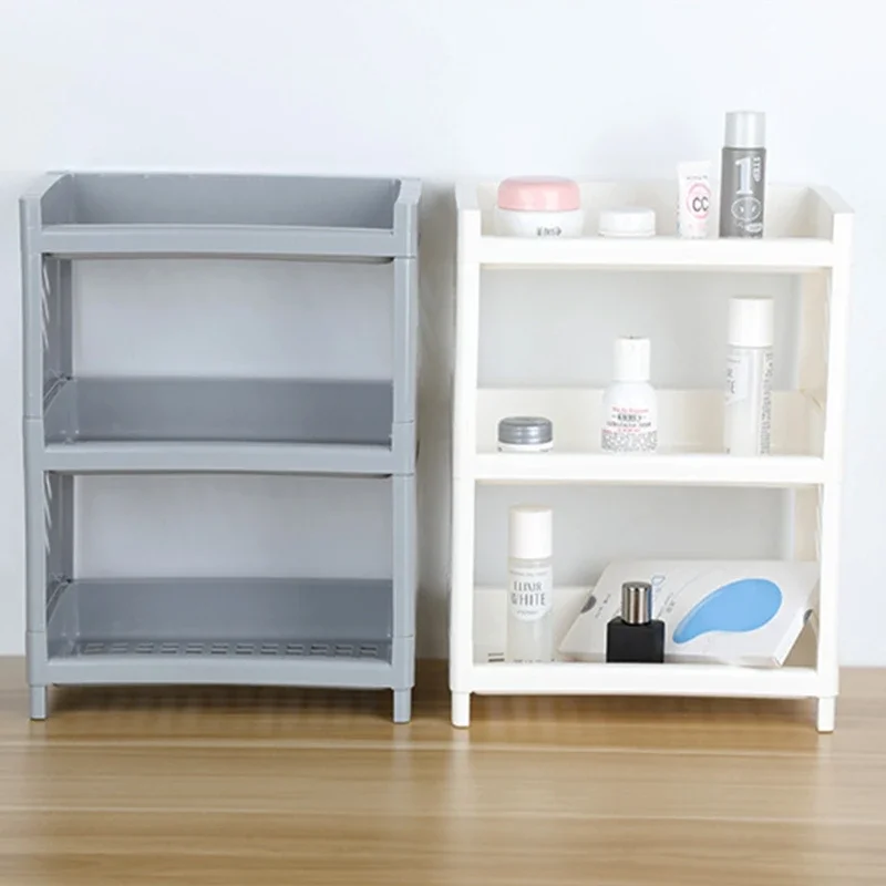 3 Tier Hollow Holder Storage Tray Bathroom Kitchen  Out Plastic Shelf Foldable Desktop Storage Rack Countertop Cosmetic