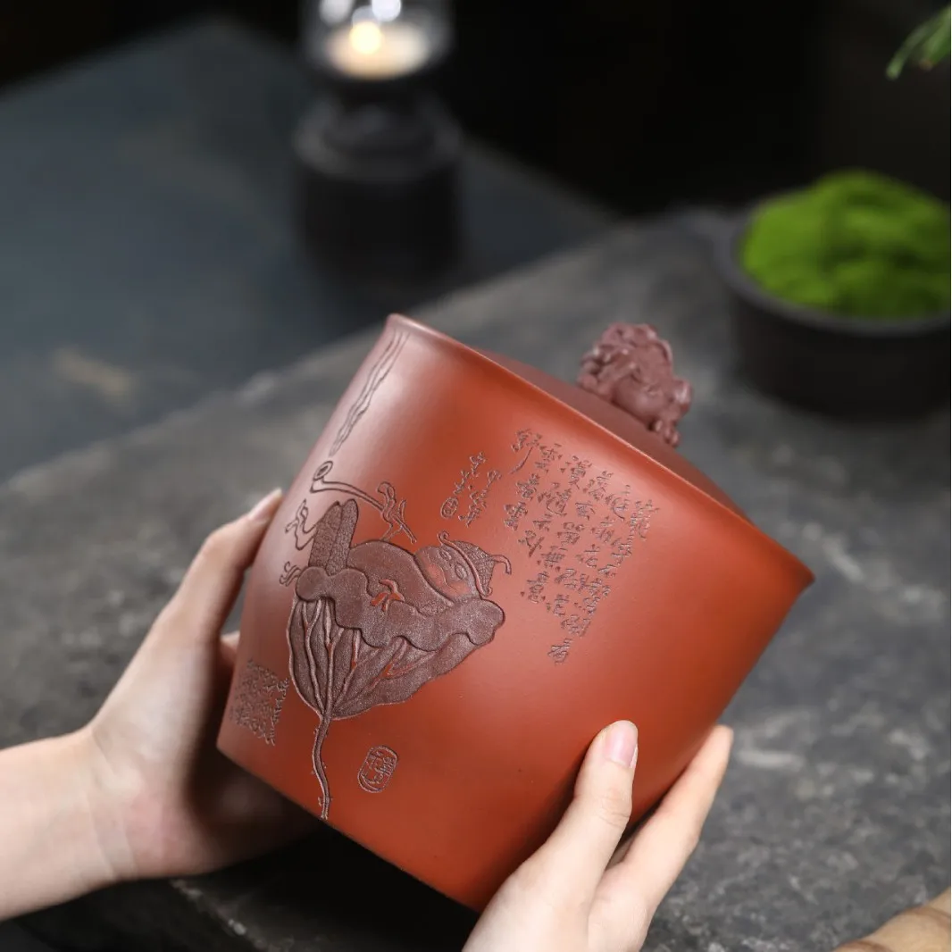 Yixing Golden Toad Fortune Original Ore Purple Clay Awakening Canister, Hand-Carved And Painted, High-End Household Pu'er Tea