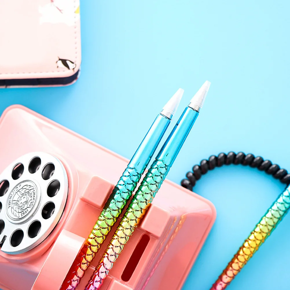 

Ballpoint Pen Retractable Pens Stylish Mermaid Kawaii Summer Cool for Petal Glitter Beadable Fidget Gel