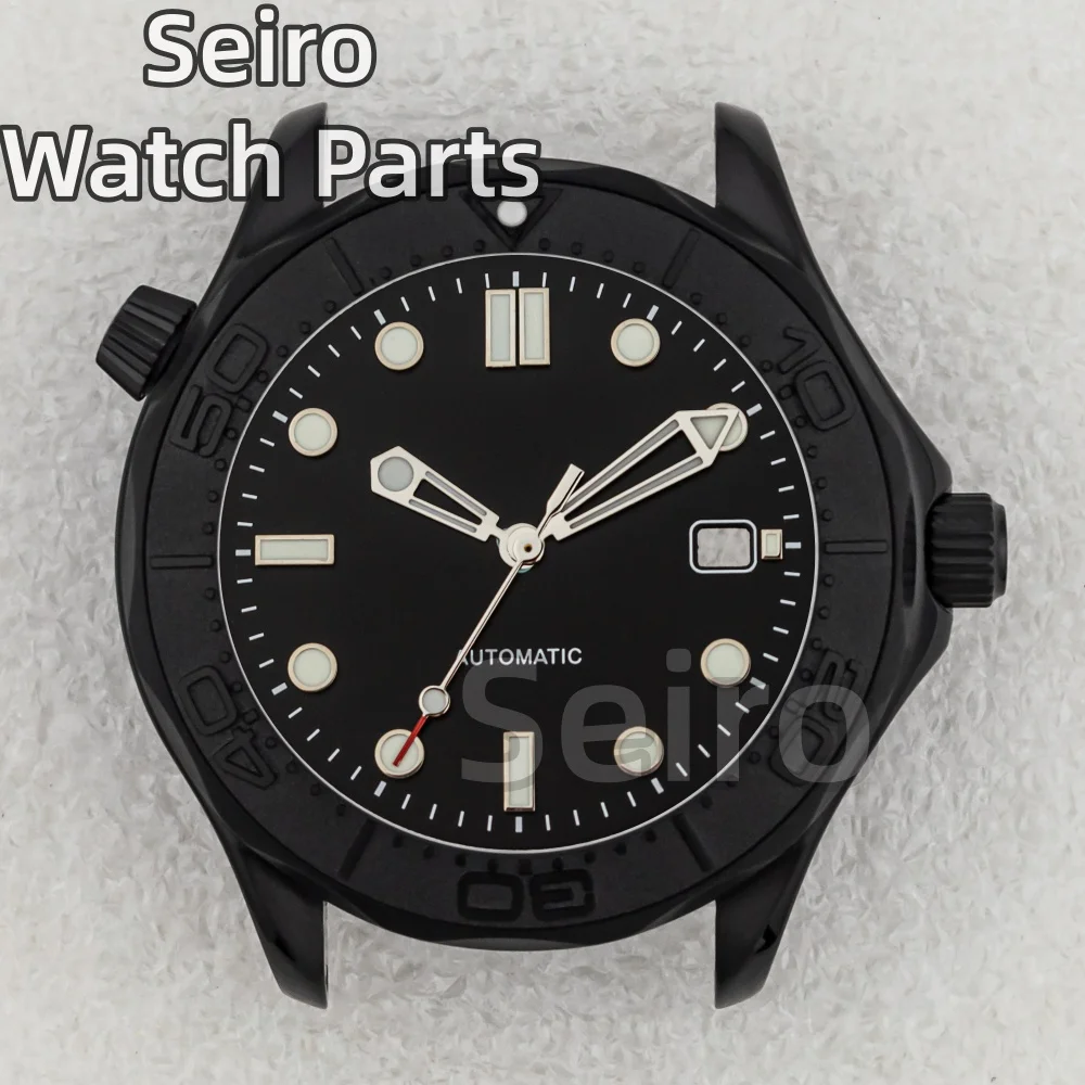 

41mm Waterproof Black Watch Case Stainless Steel Bracelet for Seamaster 300 600 NH35 NH36 Movement 31mm Dial Hands Watch Parts