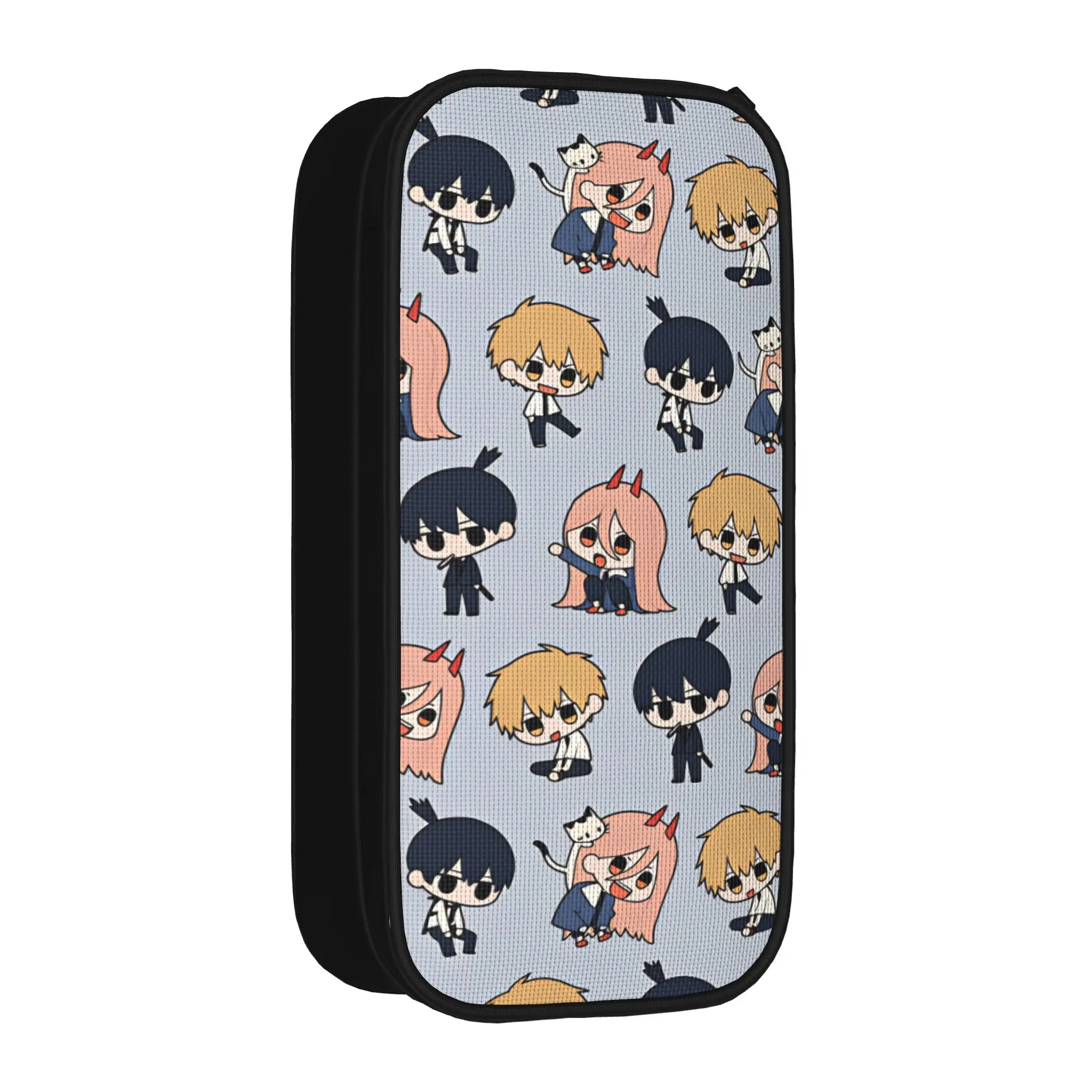 Chainsaws Man Pencil Case  School Pencil Cases Double Layer Boy Girl Aesthetic University Pencil Pouch School Supplies