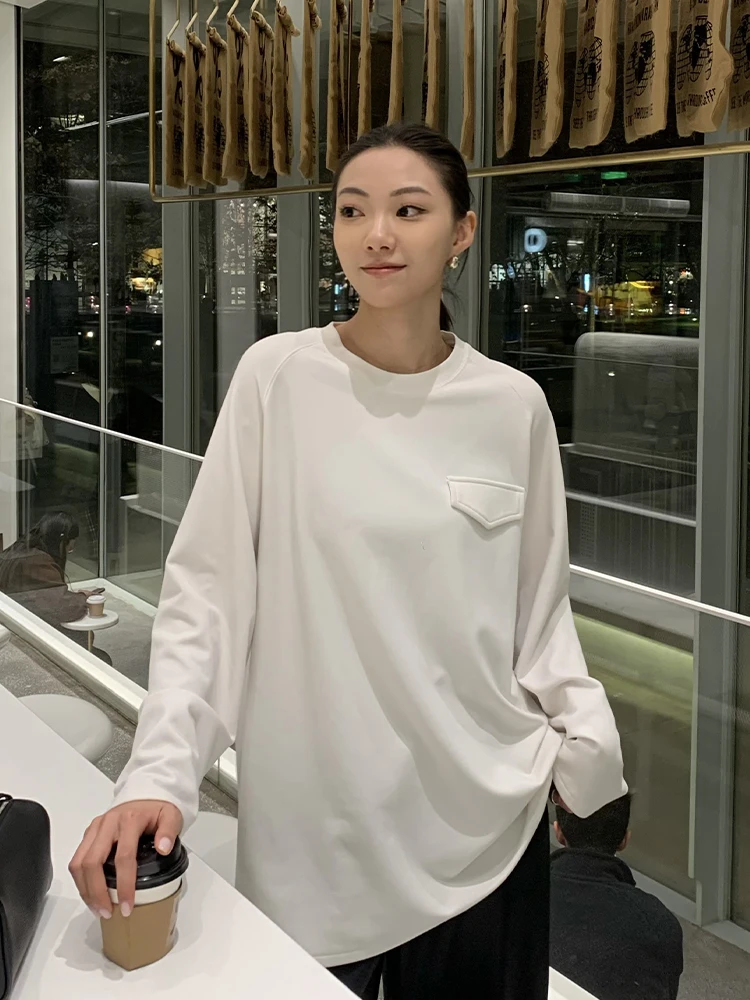 

Женская повседневная футболка с длинным рукавом и кружевом, новая весенняя модель, простая, для отдыха, больших размеров, на флисовой подкладке, шелковая основа