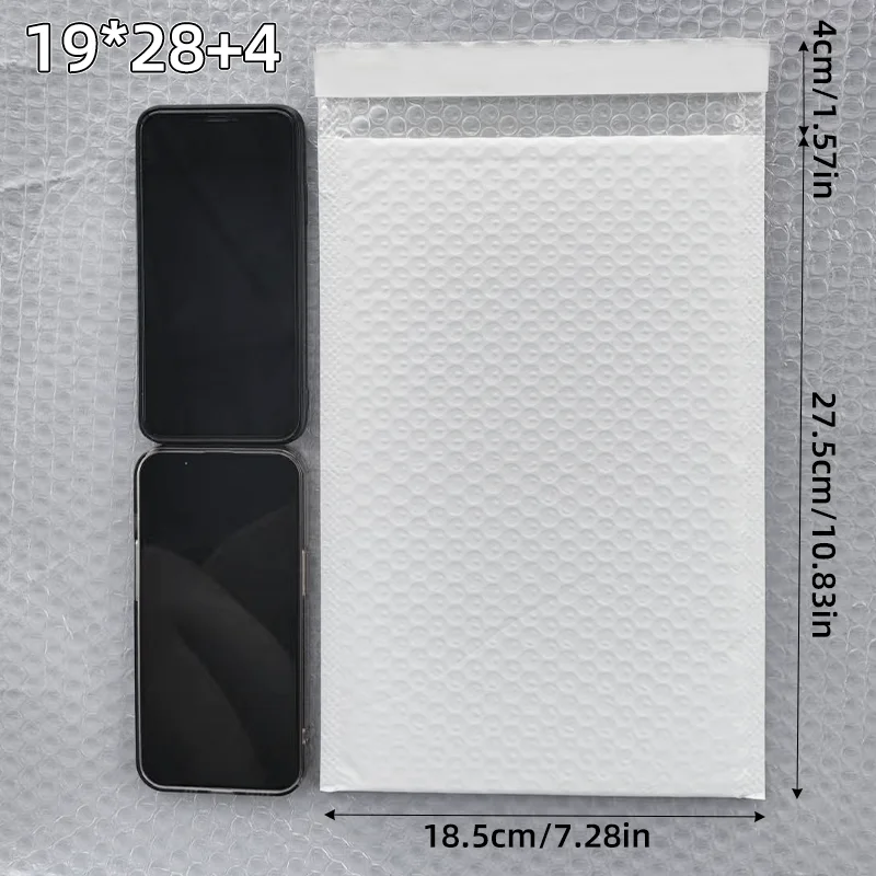 20pcs 19x28cm Large White Bubble Mailers Expanded Padded Envelopes for Apparel Bulkier Items Multi-Package Deals Shipping