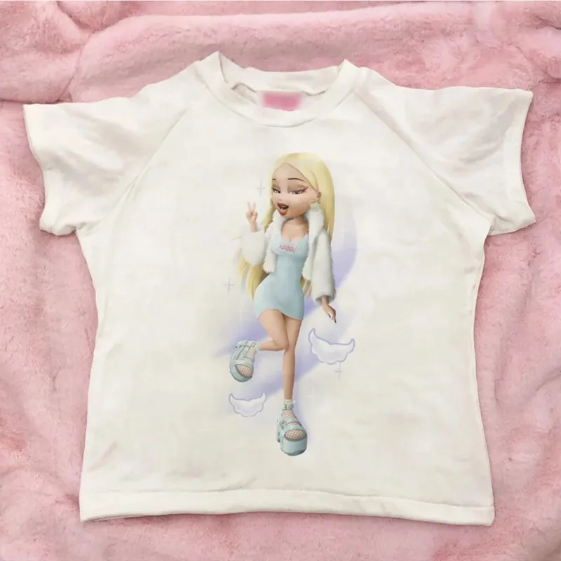 Bratz Y2k T Hemd Frauen Cartoon Print Harajuku Tops 2023 Sommer Mädchen Mode Kurzarm Tees Ästhetischen dropshipping