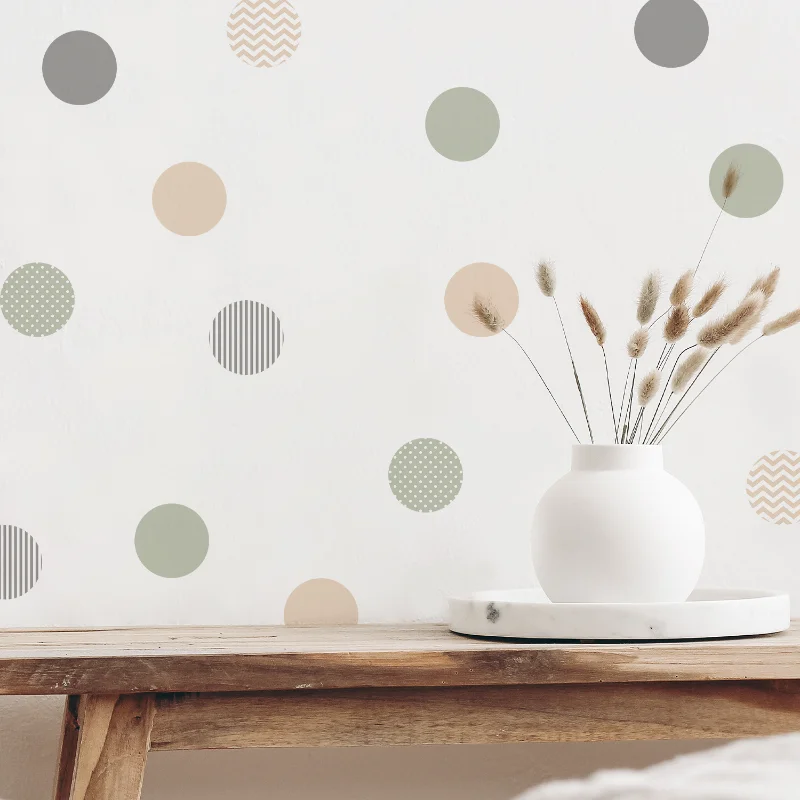 Creative Home Decor Wall Decals Self-Adhesive Bedroom Wall Stickers Waterproof Polka Dots Removable Bathroom Wallpaper