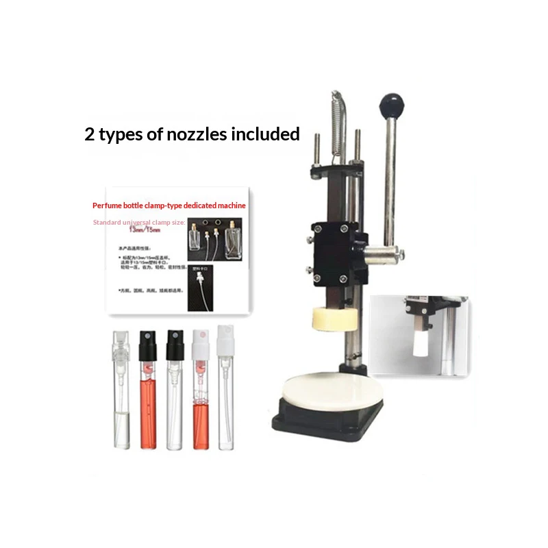 Manual Perfume Bottle Crimper Capping Machine 13mm/15mm Universal Clamp for 1ML-150ML Glass Bottles/Cosmetics/Sample Packaging