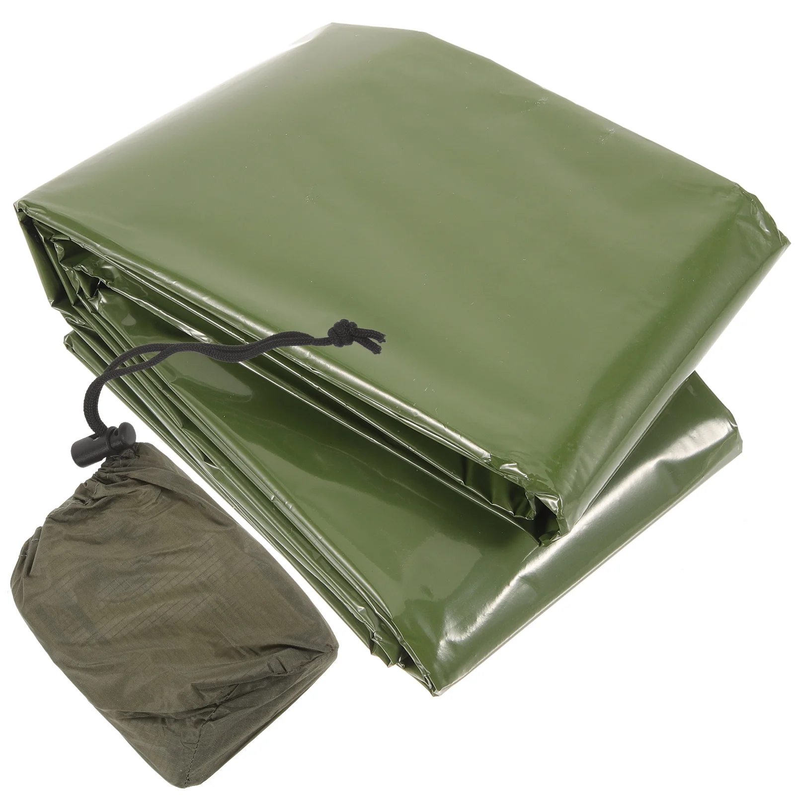 

Aluminum Film Blanket Green Foldable Thermal Emergency Survival Camping Blankets Hiking Supplies Reusable Windproof Body Heat