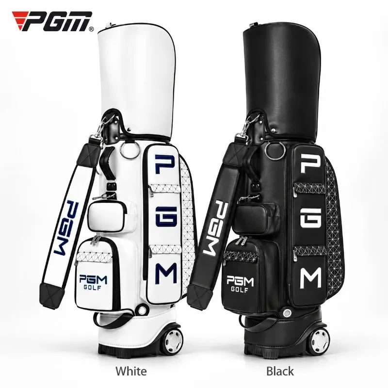 PGM Wheeled Golf Bag PU Water Resistant Telescopic Handle Large Capacity Golf Cart Trolley Bag QB036