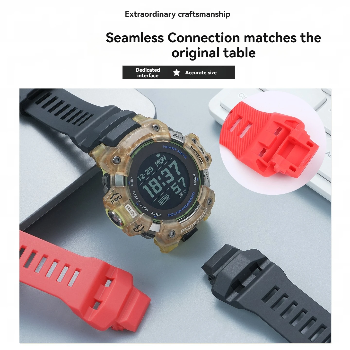 For Casio GBD-H1000 Waterproof Silicone Strap 3475 Cat Man Series Black G-SHOCK Resin Replacement Bracelet Men's Accessories view 4