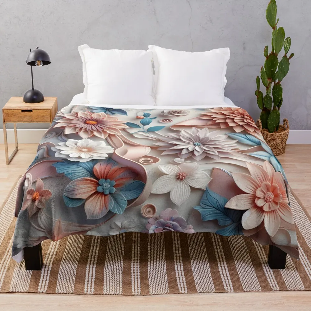 Floral pattern Throw Blanket Luxury Thicken Summer Beddings Furrys Blankets