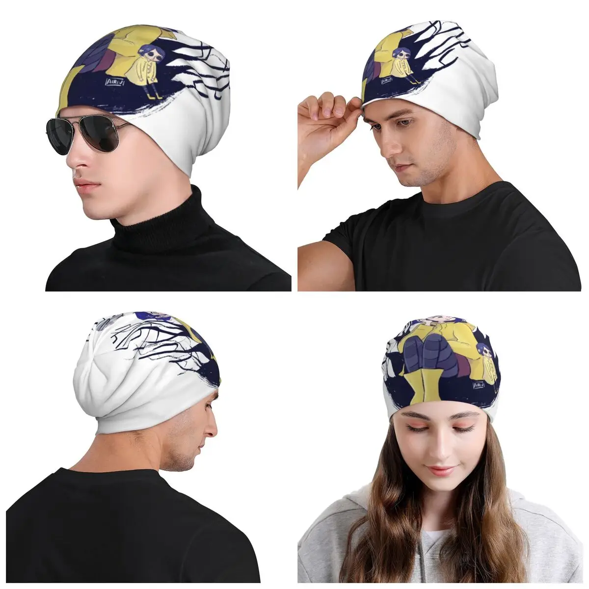 مخصص كورالاين Skullies Beanies قبعات للجنسين شتاء دافئ محبوك قبعة موضة الكبار الأم الأخرى بونيه القبعات قبعة تزلج في الهواء الطلق