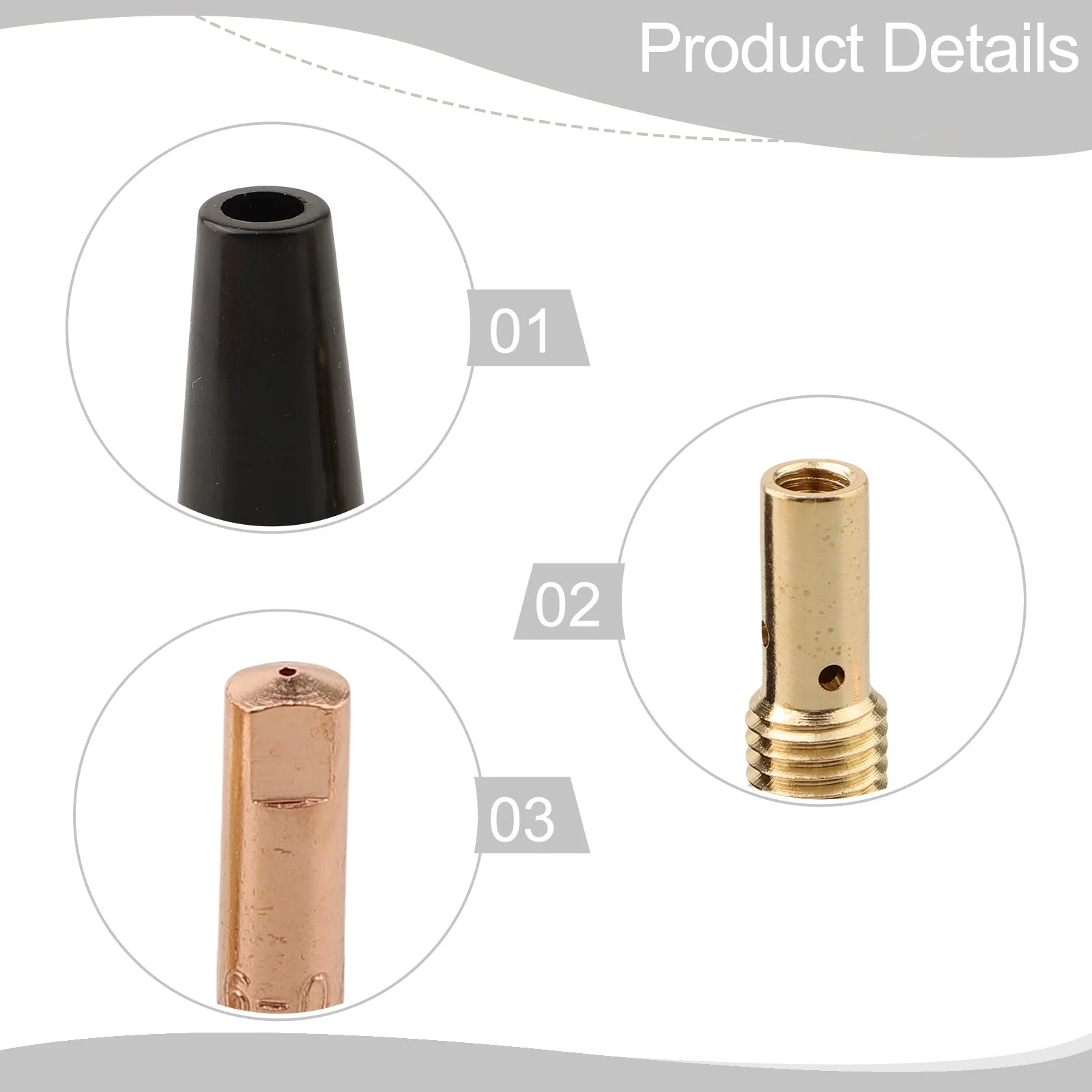 24pcs Nozzle Set Flux Core Nozzle Kit 0.8MM Tip Size High Temperature Resistance Improved Visibility Lightweight Construction