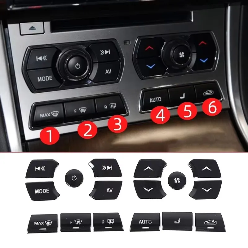 For Jaguar XF 2012-2015 Aluminium Car Central Control Air Conditioning Multimedia Button Cover Sticker Interior Accessories image 3