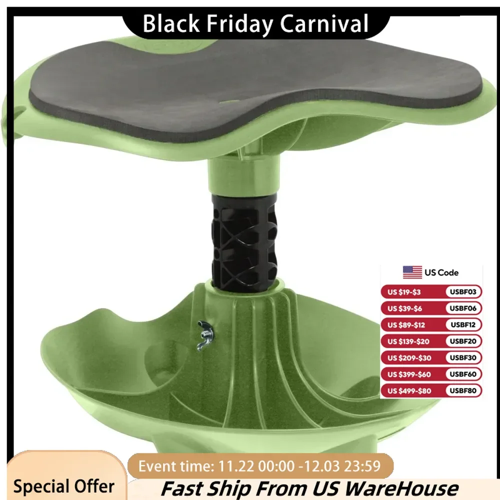 Rocking Garden Stool, Ergonomic ROCKr Gardening Chair with Tilting Base and Contoured Seat Pad, Light Weight Gardening Tool