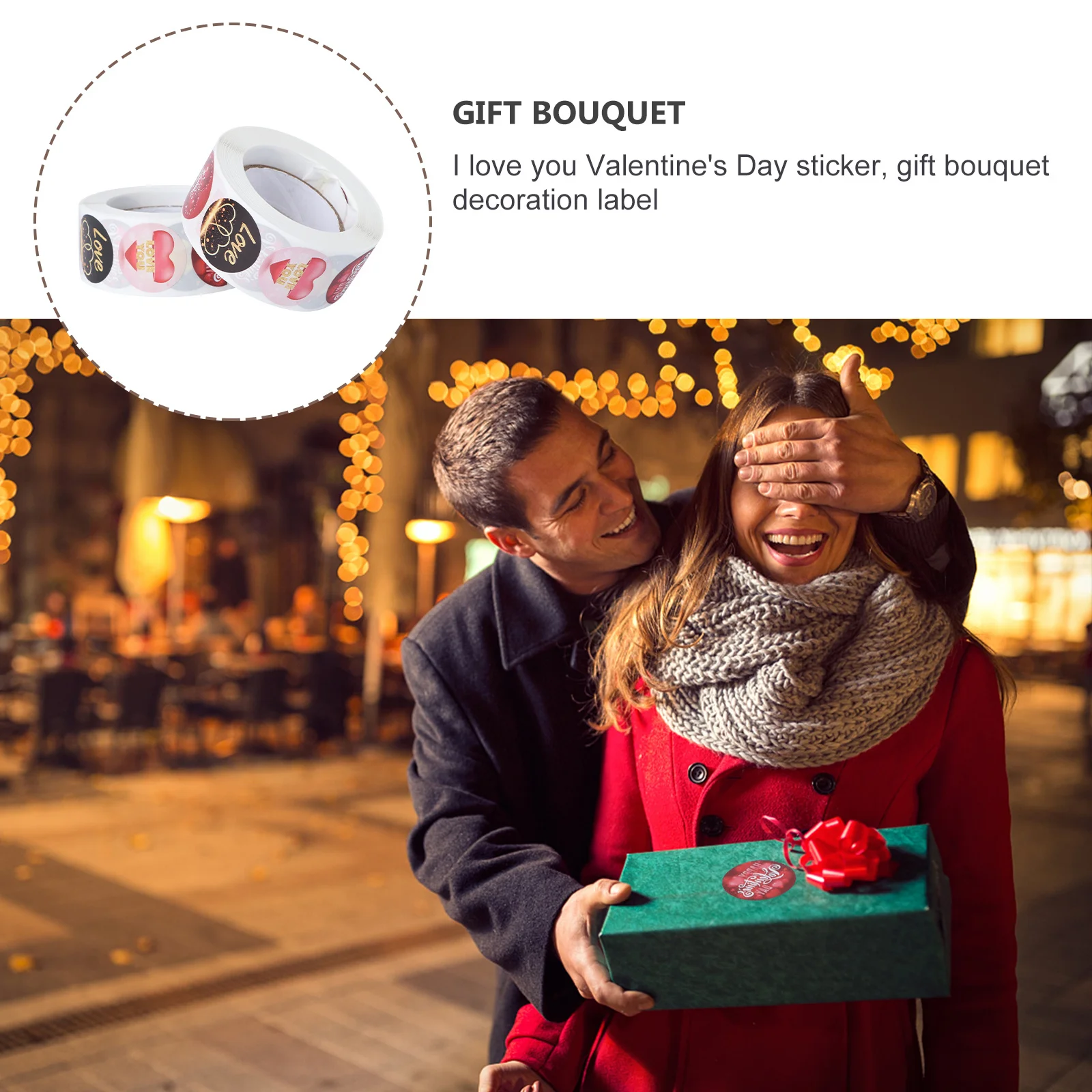 

2 Rolls Decorative Valentine's Day Sticker Romantic Seal Label Stickers Easy Peel Gift Packing Bag Sealing Stickers