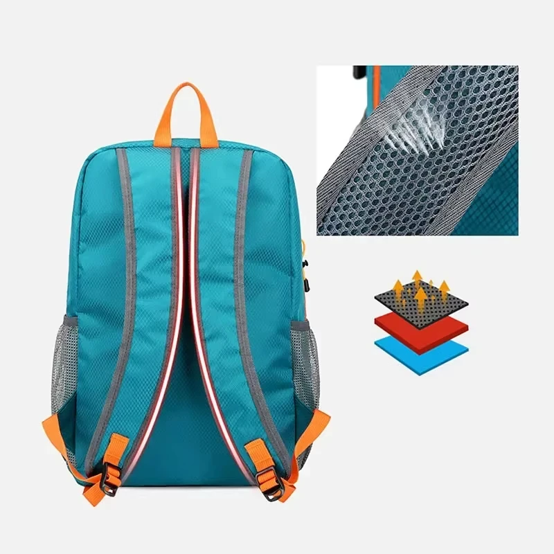 25L خفيفة الوزن قابلة للطي مقاوم للماء الرياضة في الهواء الطلق الترفيه على ظهره للجنسين المشي لمسافات طويلة اللياقة البدنية التخييم مقاوم للماء تسلق حقيبة السفر