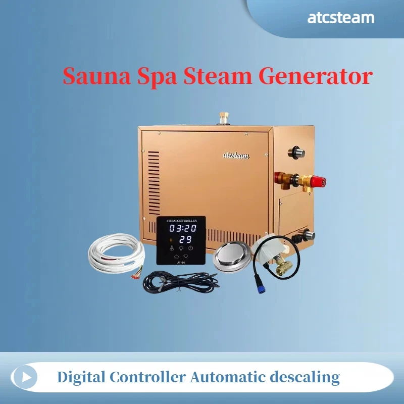 

9 кВт автоматический парогенератор из нержавеющей стали автоматическое удаление накипи сауна паровая ванна машина для спа-комнаты цифровой контроллер