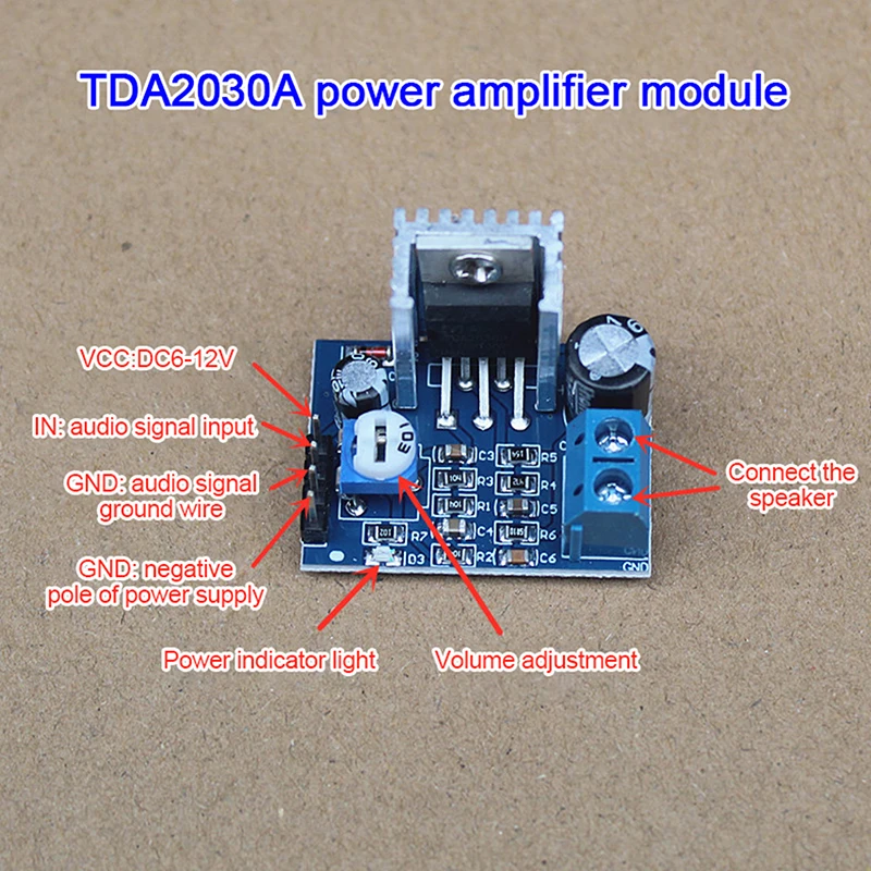 TDA2030 Module Power Supply TDA2030 Audio Amplifier Board Module TDA2030A 6-12V Single