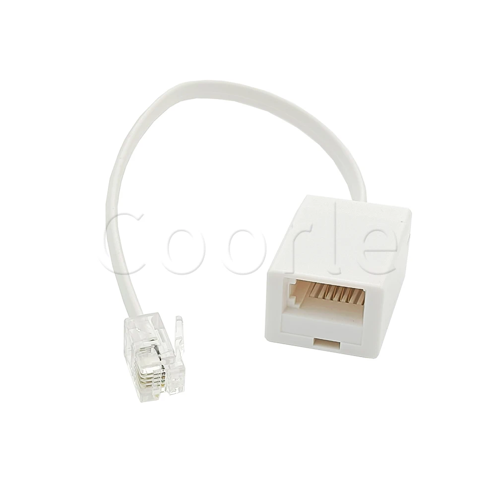 6P4C RJ11 Male to UK BT Female Telephone Socket Convertor 6P4C Extension Cord