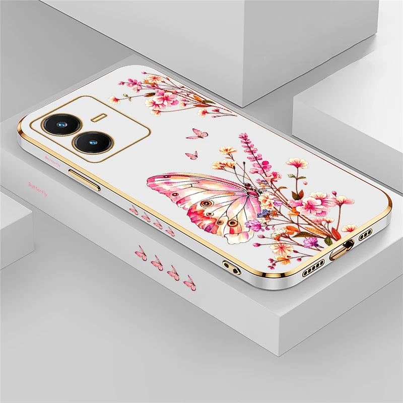 Butterfly Painted Case For Vivo V40 SE V30 V29E V27E V27 Pro V25 V23E V21 V20 SE V17 V15 V11Pro Anti Scratch Silicone Cases Capa