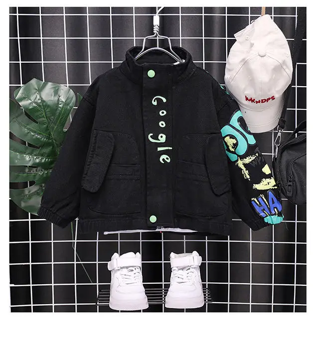 Jungen Jacke Frühling und Herbst Neue kinder Denim Top Jungen Casual Jacke Jeans Kinder Mantel Für Jungen Baby 2 4 6 8 10Y