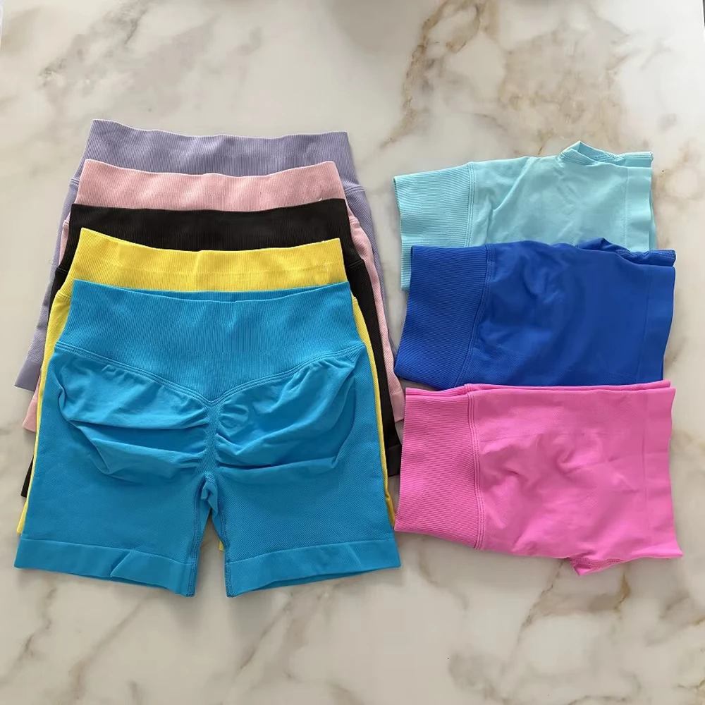 

No Logo Impact Shorts Logo D Women Seamless Scrunch Bum Gym Shorts Low Waist Yoga Shorts Workout Biker Short Fitness Short