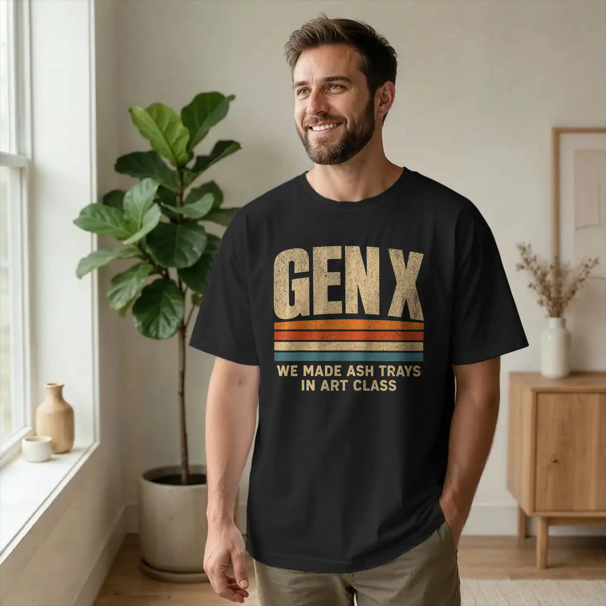 Men Gen-X Classroom Ash Tray Quote T Shirts Nostalgic Joke 100% Cotton merchandise Vintage Short Sleeve Tee Shirt Gift T-Shirt