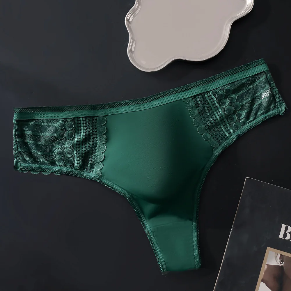 Mens Breathable Thong Ice Silk Underwear Seamless 3D Pouch Comfortable Quick Dry Elastic Waist Sport Briefs Soft Bikini Underpan