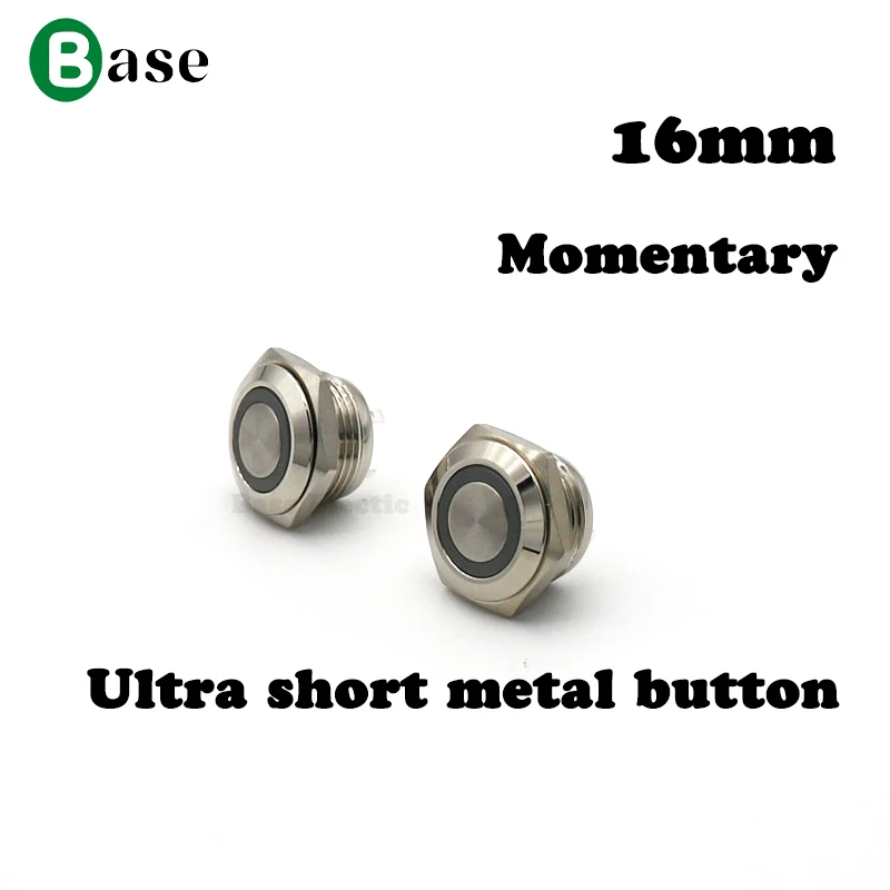 16mm Ultra short metal button waterproof mini button switch